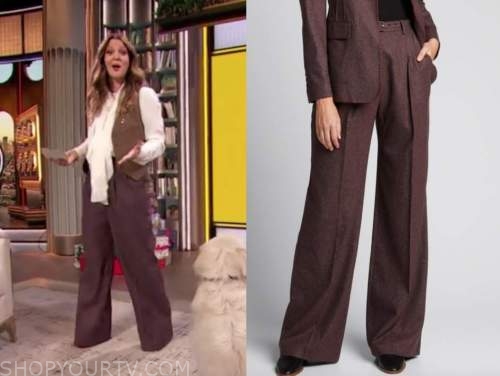 Drew Barrymore Show: December 2020 Drew Barrymore's Purple Wool Pants ...