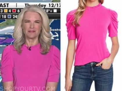 Fox and Friends: December 2020 Janice Dean's Hot Pink Puff Sleeve Mock ...