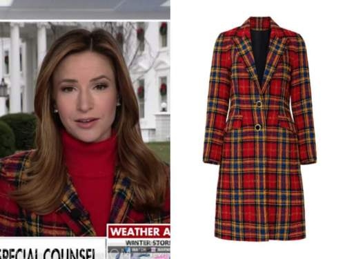 America's Newsroom: December 2020 Kristin Fisher's Red Plaid Coat ...