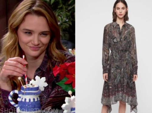 The Young and the Restless: December 2020 Summer Newman's Paisley Midi ...