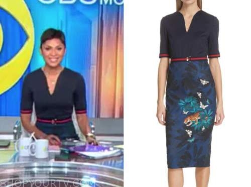 CBS This Morning: December 2020 Jericka Duncan's Navy Blue Contrast ...