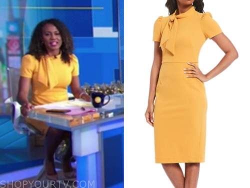 Good Morning America: December 2020 Janai Norman's Yellow Tie Neck ...