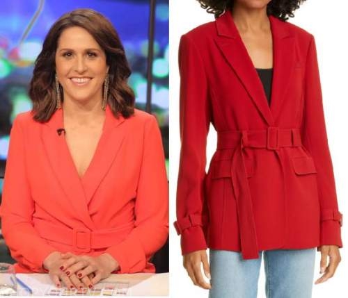 The Project: December 2020 Rachel's Red Belted Blazer | Shop Your TV