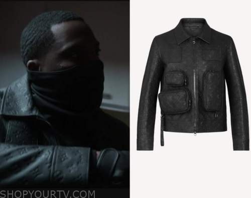 Balmain monogram-pattern padded sleeveless jacket worn by Cane Tejada  (Woody McClain) as seen in Power Book II: Ghost (S02E10)