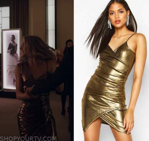 Tiny Pretty Things: Season 1 Episode 3 Bette's Gold Wrap Dress | Shop ...