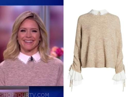 The View: January 2021 Sara Haines's Beige and White Lace Collar ...