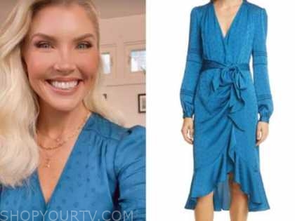 The Talk: January 2021 Amanda Kloots's Blue Wrap Midi Dress | Shop Your TV