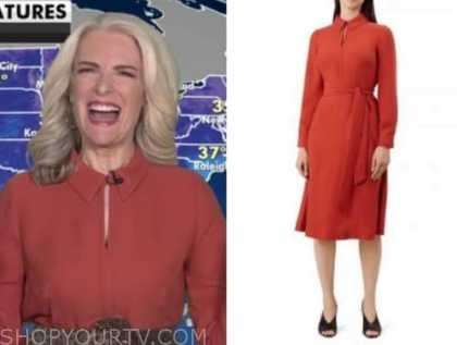 Fox and Friends: January 2021 Janice Dean's Orange Keyhole Collar Dress ...