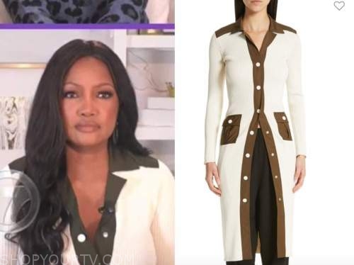 The Real: January 2021 Garcelle Beauvais's Ivory Cardigan Sweater Dress ...