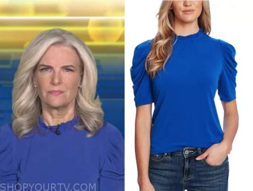 Fox and Friends: January 2021 Janice Dean's Blue Ruffle Trim Puff ...