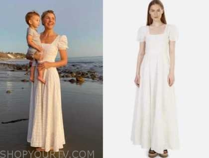 white maxi dress puff sleeve