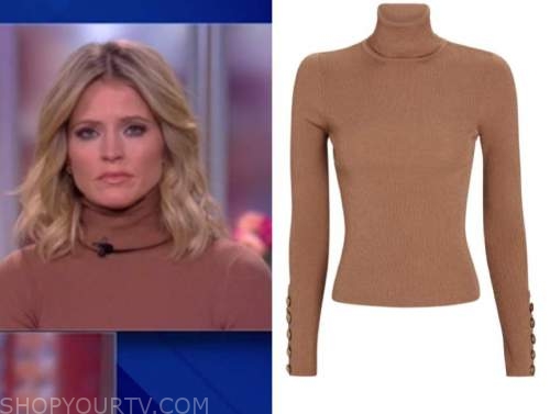 The View: January 2021 Sara Haines's Beige Turtleneck Sweater | Shop ...