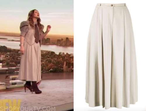 Drew Barrymore Show: January 2021 Drew Barrymore's Beige Culottes ...