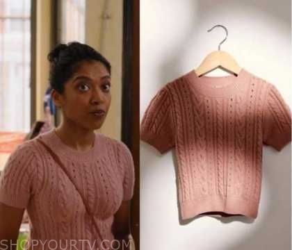 Kim S Convenience Season 5 Episode 2 Chelsea S Pink Cable Knit Sweater Shop Your Tv