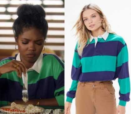 Grown-ish: Season 3 Episode 10 Jillian's Striped Rugby Shirt | Shop Your TV