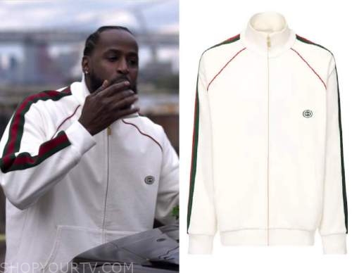 Power Book II - Ghost: Season 1 Episode 7 Cane's Black Leather LV Embossed  Jacket