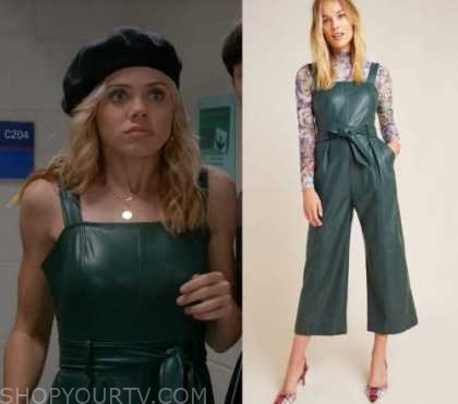 green leather jumpsuit anthropologie