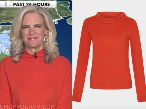 Fox and Friends: February 2021 Janice Dean's Red Orange Turtleneck ...