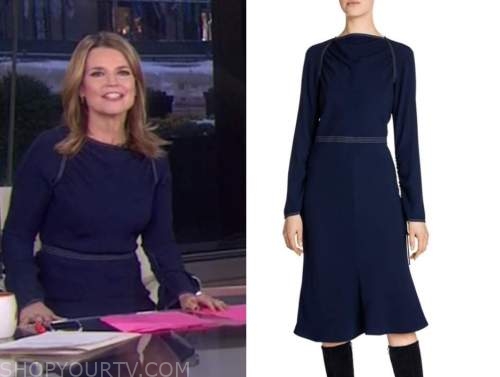 The Today Show: February 2021 Savannah Guthrie's Navy Blue Contrast ...