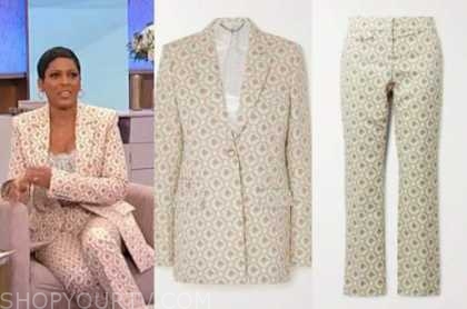 Tamron Hall Show: February 2021 Tamron Hall's Ivory Floral Jacquard ...