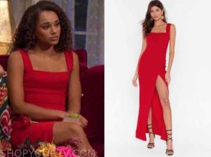 The Bachelor: Season 25 Episode 6 Pieper James's Red Square Neck Maxi ...