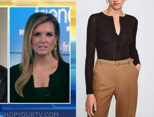 Fox and Friends: February 2021 Jillian Mele's Black Ribbed Knit Top ...