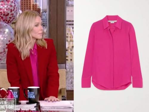 Live with Kelly and Ryan: February 2021 Kelly Ripa's Hot Pink Silk ...