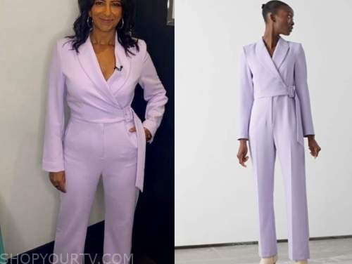 Good Morning Britain: February 2021 Ranvir Singh's Purple Wrap Blazer ...