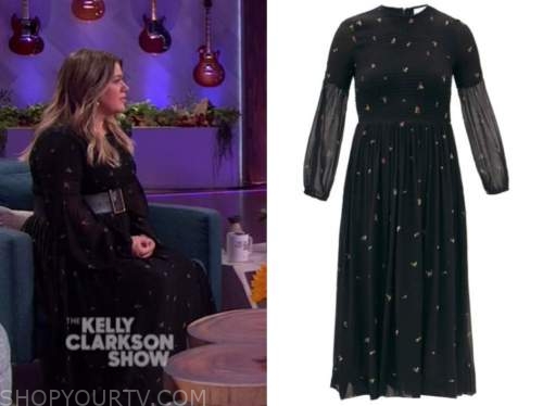 The Kelly Clarkson Show: February 2021 Kelly Clarkson's Black Floral ...