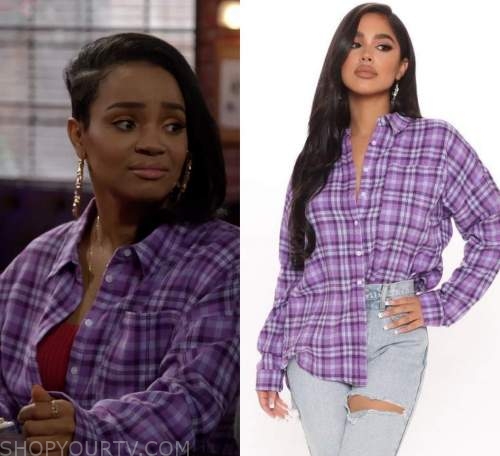 Call Me Kat: Season 1 Episode 8 Randi's Plaid Purple Shirt | Shop Your TV