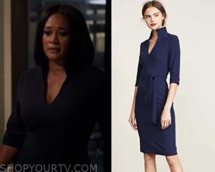 Sistas: Season 2 Episode 12/13/14 Fatima's Blue V Neck Dress | Fashion ...