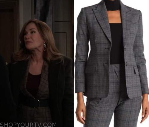 General Hospital: February 2021 Jackie's Grey Check Blazer | Shop Your TV