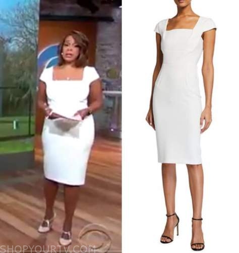 CBS This Morning: February 2021 Gayle's White Square Neck Dress | Shop ...