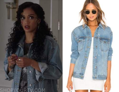 All American: Season 3 Episode 5 Olivia's Studded Denim Jacket | Shop ...