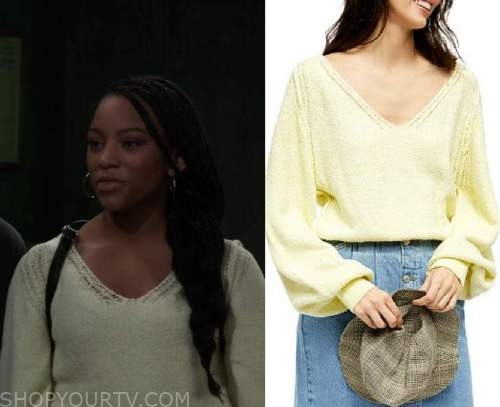 General Hospital: February 2021 Trina's Yellow Sweater | Shop Your TV