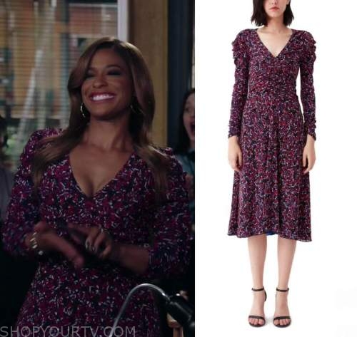 Kenan: Season 1 Episode 5 Mika's Floral V Neck Dress | Shop Your TV