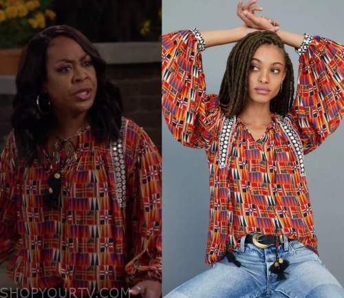 The Neighborhood: Season 3 Episode 11 Tina's Embroidered Tassel Blouse ...