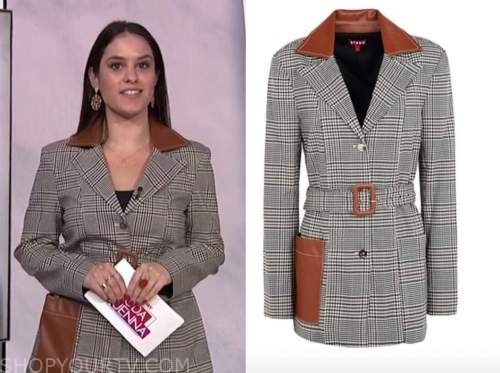 The Today Show: March 2021 Donna Farizan's Plaid Leather Patch Blazer