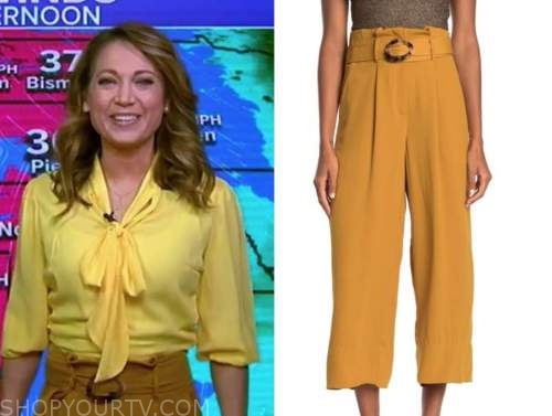 Good Morning America: March 2021 Ginger Zee's Mustard Yellow Belted ...