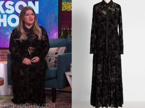 The Kelly Clarkson Show: March 2021 Kelly Clarkson's Black Lace Maxi ...