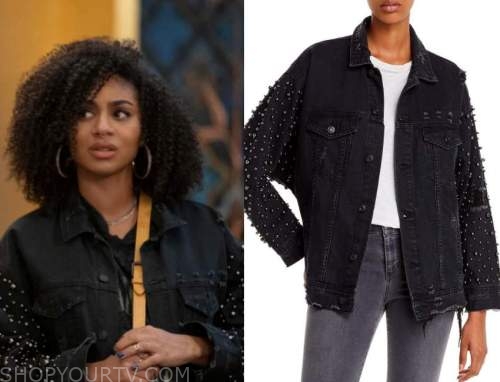 All American: Season 3 Episode 7 Patience's Denim Pearl Jacket | Shop ...