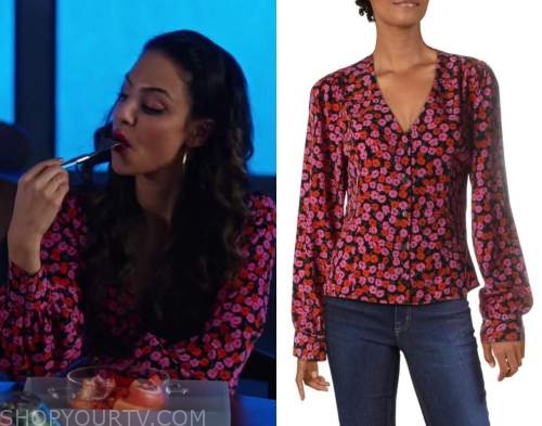 Legends of Tomorrow: Season 5 Episode 12 Zari's Pink Floral Blouse ...