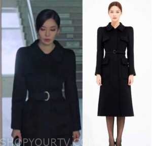 Penthouse: Season 2 Episode 7 Cheon Seo-Jin's Black Belted Coat | Shop ...