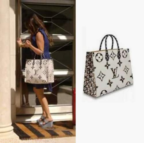 Louis Vuitton Grey and White Grid Tote Bag worn by Brandi Redmond in The  Real Housewives of Dallas Season 04 Episode 09