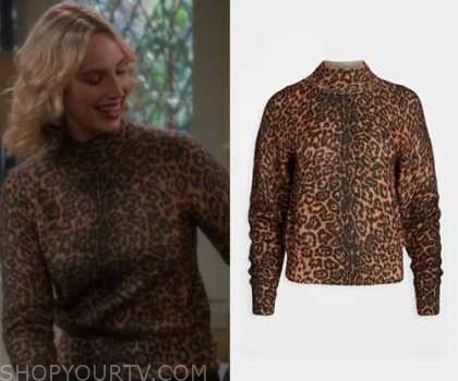 Last Man Standing Season 9 Episode 15 Mandy S Leopard Mock Neck Sweater Shop Your Tv