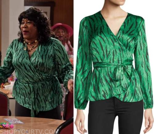 Family Reunion: Season 2 Episode 1 MDear's Zebra Wrap Top | Shop Your TV