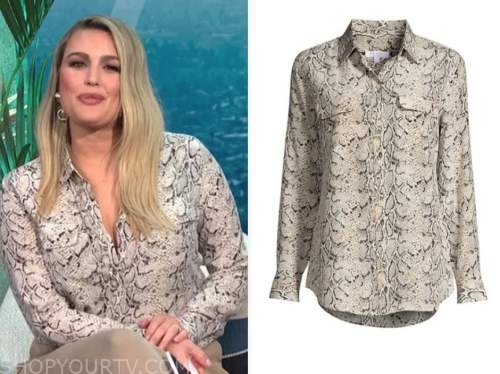 E News Daily Pop April 2021 Carissa Culiners Beige Python Shirt Shop Your Tv 7628