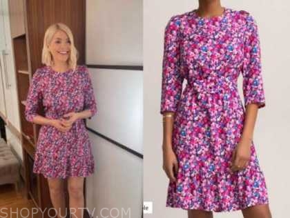 holly willoughby purple floral dress