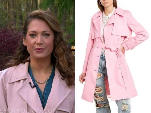 Good Morning America: April 2021 Ginger Zee's Pink Trench Coat | Shop ...