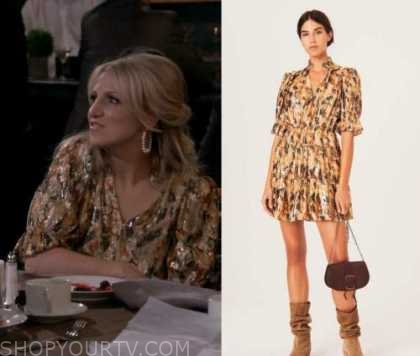 B Positive: Season 1 Episode 16 Gina's Metallic Yellow Dress | Shop Your TV